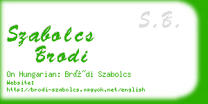 szabolcs brodi business card